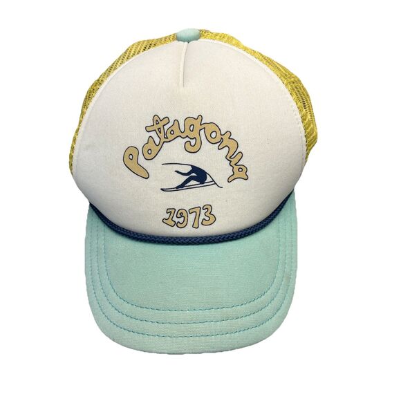 Patagonia Accessories - PATAGONIA Trucker Hat Mesh Snap Back Baseball Cap 1973 Women's Yellow Green